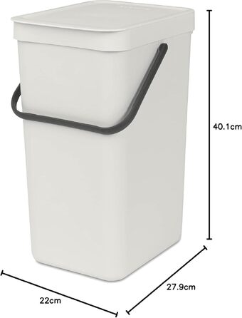 Сміттєвий кошик Brabantia Sort & Go з кришкою, 16 л, Jade Green (світло-зелений) — компактний контейнер для сортування відходів та тари