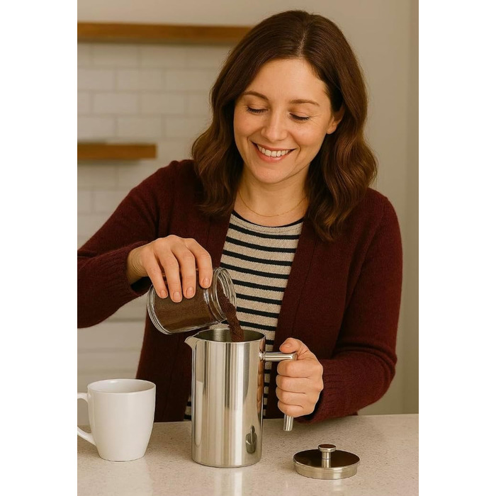 Френч-прес VIA CREMA скляний/нержавіюча сталь 800/1000 мл