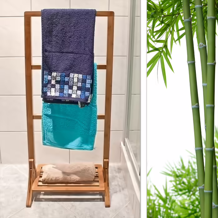 Relaxdays Bamboo Towel Rack