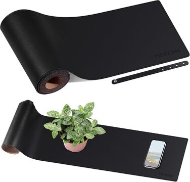 Підкладка під стіл Kork & Leder MAIDERN 100 x 60 см, двостороння, велика, вологостійка, для офісу та дому (чорний)