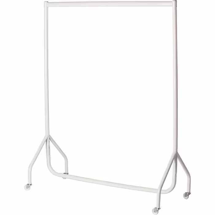 The Shopfitting Shop Clothes Rail 90 cm long x 1.5 m high, robust, 32 mm steel pipe, White
