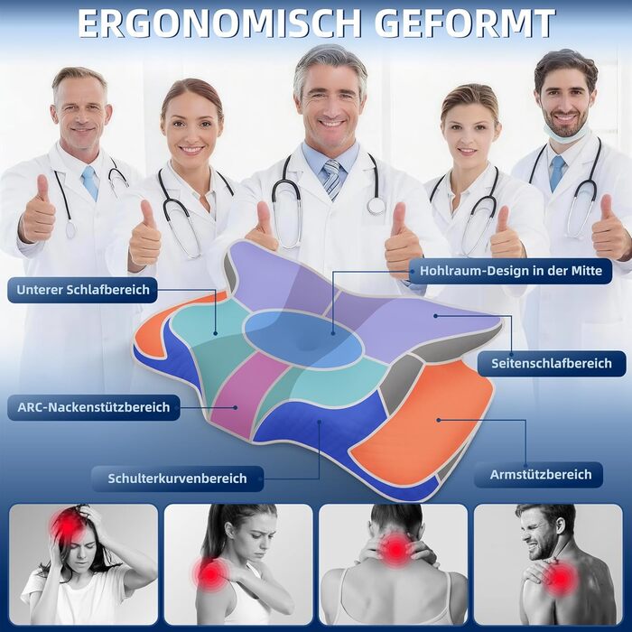 Ортопедична подушка для шиї з Memory Foam 