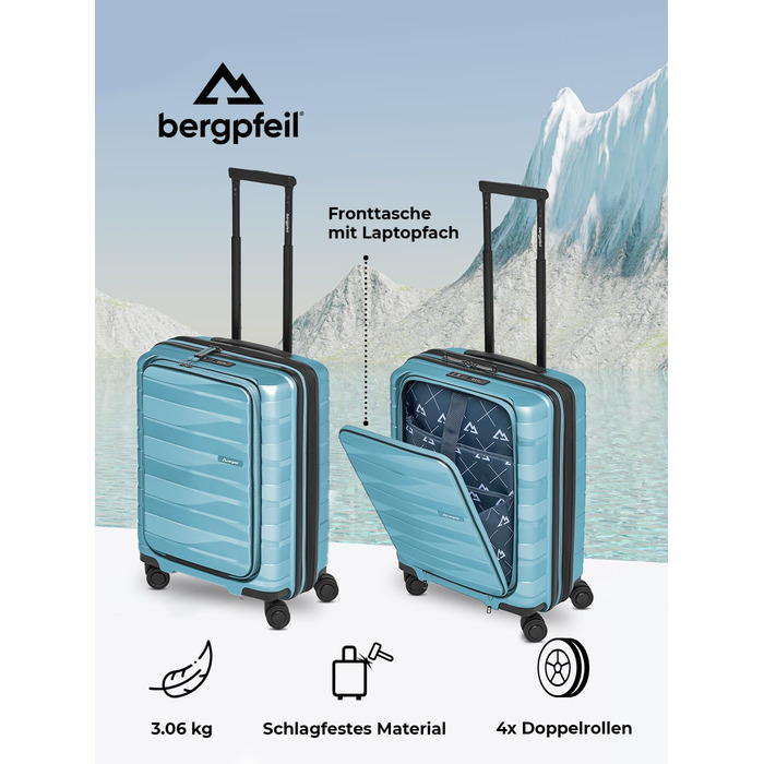 Чемодан середнього розміру з жорстким корпусом | Розкладний валіза-тележка 45 x 27 x 66 см з високоякісного поліпропілену | Унісекс, вага 3,7 кг | Подвійні колеса & TSA-замок (Travel) | Відділення для ноутбука (55 см)