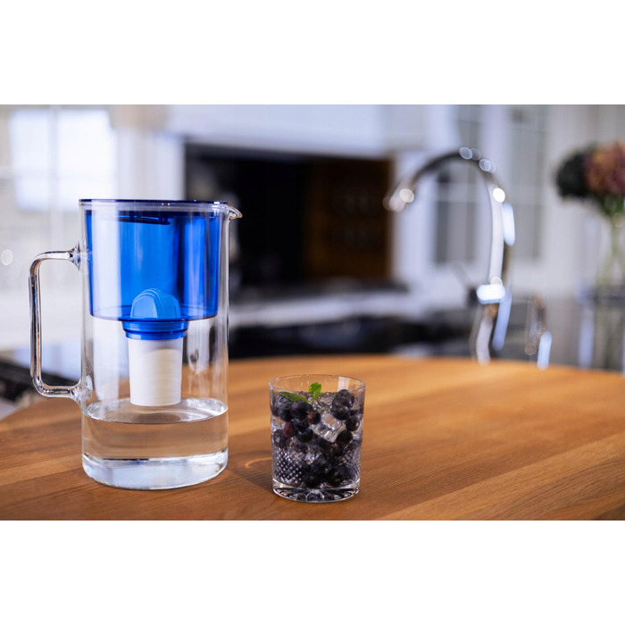Скляний фільтр-кувшин Wessper D2 BOROSILICATE 3л, синій + 4 фільтри