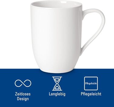 Набір чашок Villeroy & Boch For Me 2 шт, 290 мл, білий, для кави та чаю, преміум фарфор, для посудомийної машини та мікрохвильовки