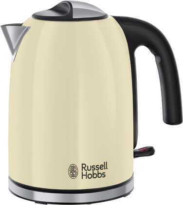 Електричний чайник Russell Hobbs 1.7л, 2400W, Edelstahl Creme, з функцією швидкого кип'ятіння, фільтр від накипу, оптимальна виливна горловина, індикатор рівня води