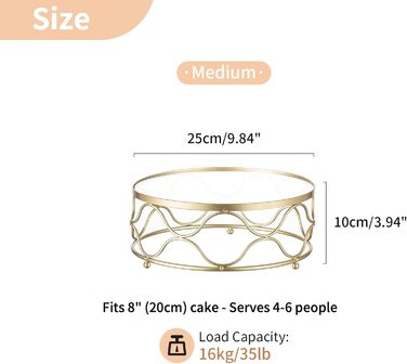 Підставка для торта NUPTIO: кругла, 30 см, з акриловою платформою. Ідеально для весілля, дня народження, дитячого свята, декору.