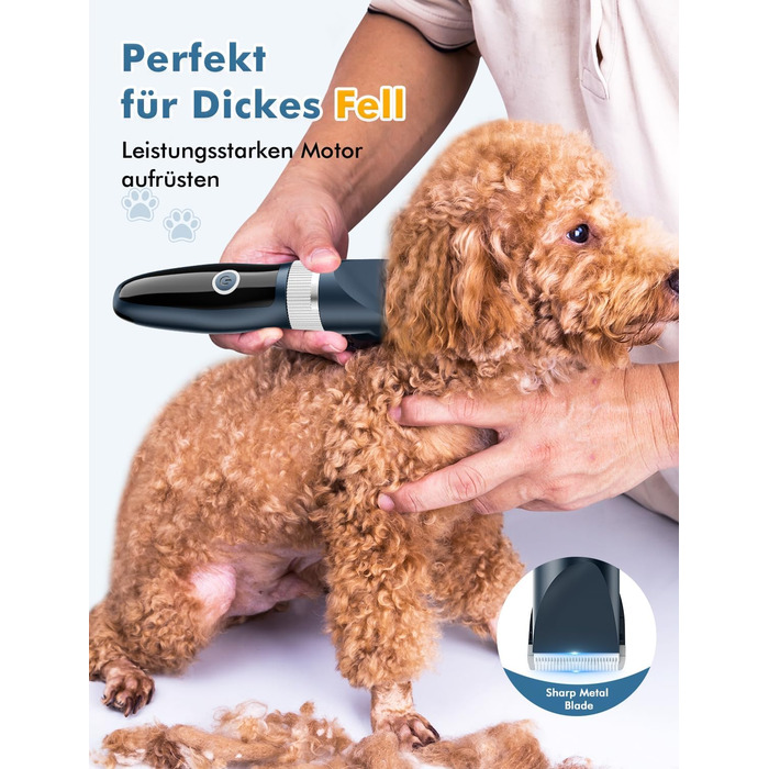 Професійна машинка для стрижки собак та котів Leise, набір, IPX7, для довгої шерсті, електрична