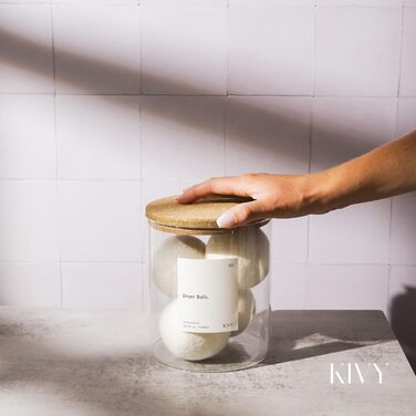 KIVY скляна банка для прального порошку з етикетками, 2×2000 мл — контейнер для зберігання капсул і порошку, органайзер для пральної кімнати