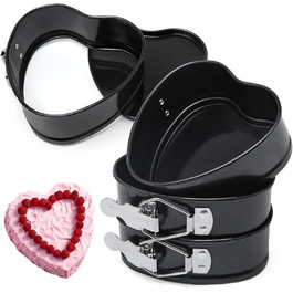 Форма для випічки BelleStyle Kleine Herz, 4 шт., 12 см, серцеподібна, антипригарна, з плоским дном, для випічки тортів, хліба