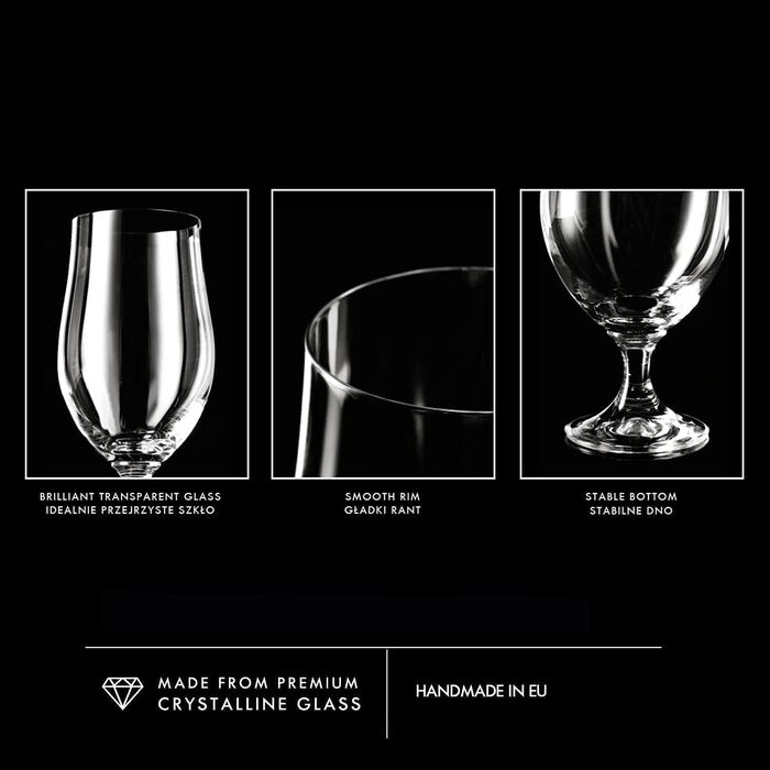 Кроснo Champagnergläser Prosecco-Gläser: Набір з 6 келихів, 280 мл, Harmony, для шампанського та просекко, ідеально для дому, ресторанів та свят, можна мити в посудомийній машині