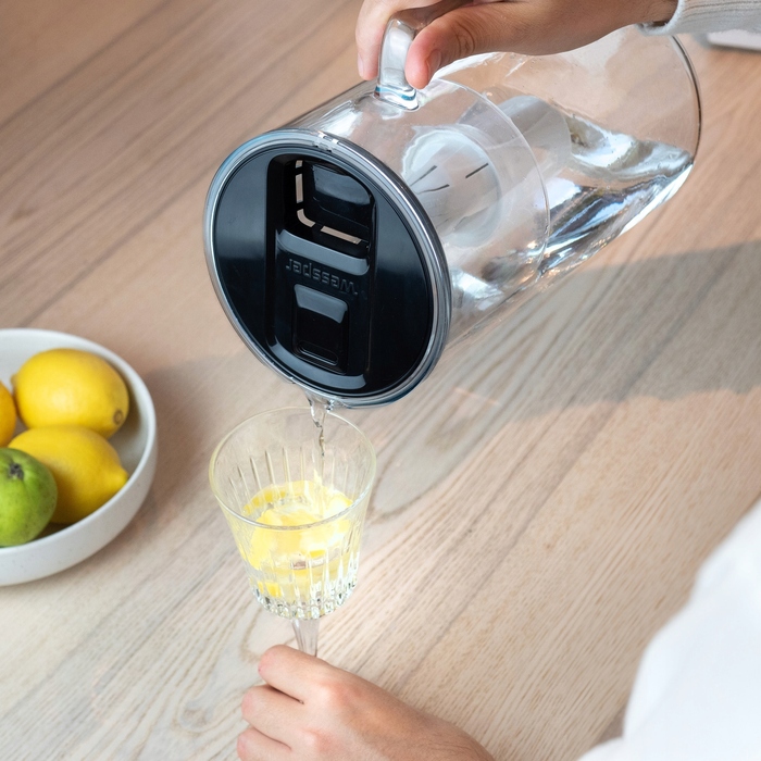 Скляний фільтраційний глечик Wessper D2 BOROSILICATE FF 3л, чорний + фільтр