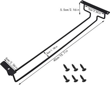 Металевий тримач для келихів вина (4 шт), 40 см, підвісний, для бару, кухні, ресторану
