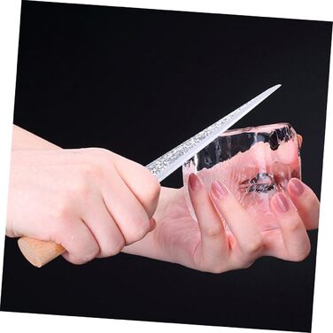 Amosfun Ice Skates Tea Cake Tool Ice Breaker Tool Bartender Ice Pick Tapered Ice Pick Ice Cubes Ice Molds Ice Picker with Handle Stainless Steel Khaki