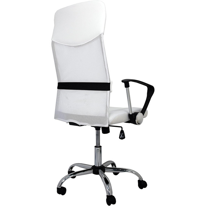 Офісний стілець La Silla Española Santander з підголівником, білий, поліестер, 52x55x118 см