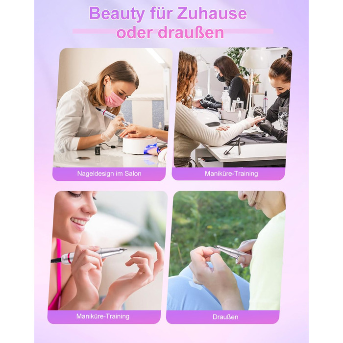 Електричний фрезер для нігтів CozyZen Professional: набір для манікюру та педикюру з LCD-дисплеєм, 45000 об/хв, для акрилу та гелю