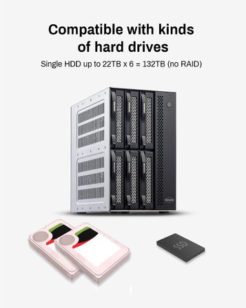 TERRAMASTER Корпус для жорстких дисків 4 відсіки, Rackmount, USB 3.2 Gen2, 10 Gbit/s, Hot-Swap, Plug-and-Play (без HDD), D6-320