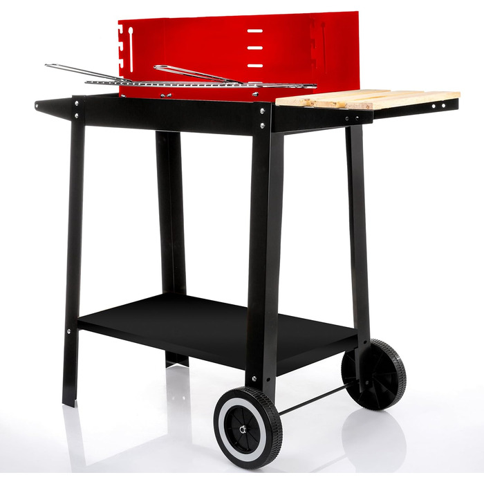 Five-Star Grill&Chill Charcoal Grill - Garden Grill, Chrome Rost 50 cm × 26.5 cm, Two Transport Wheels, GC0010