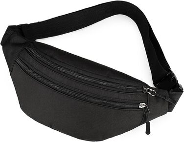 Чоловіча/Жіноча поясна сумка на пояс, бананка з PU шкіри, водонепроникна, чорна. Спортивна, для подорожей, фестивалів, бігу, хайкінгу