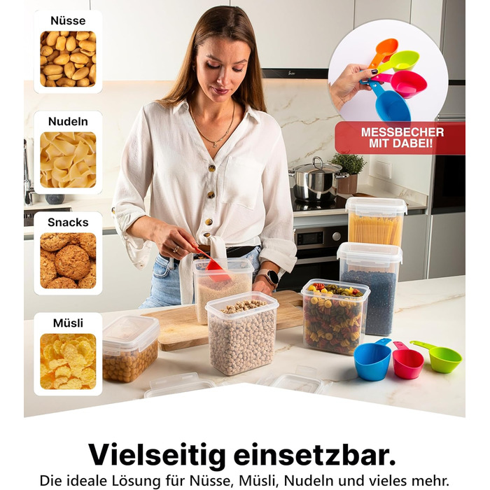 Набір контейнерів для зберігання Deco haus® з кришкою (24 шт.) - для кухні, продуктів, круп, борошна