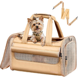 Транспортна переноска для собак та котів, Khaki M: водонепроникна, з антиковзною підкладкою та захистом від вітру
