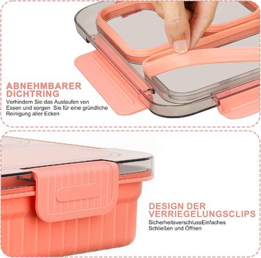 Металева ланчбокс для дітей 900 мл з 3 відділеннями, Bento Lunch Box, без BPA, для школи, дитячого садка, офісу та в дорогу