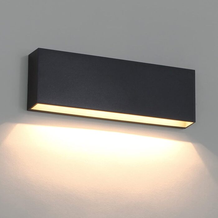 Набір з 2 LED-стінних світильників Dawalight для вулиці, IP65, 2x6W, 3000K, тепле світло, темно-сірий, пластик