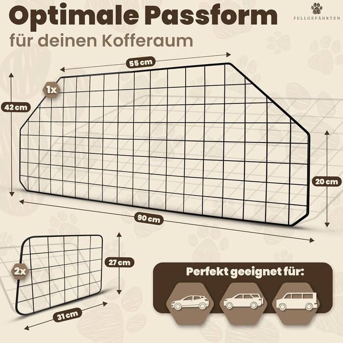 Сітка для собак у багажник авто | Якісна та міцна перегородка для багажника | Перегородка для багажника