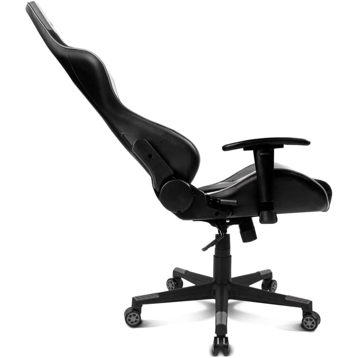 Ігрове крісло DRIFT DR175GRAY, професійне, екошкіра, 2D підлокітники, клас 4, поворотне, чорне/сіре