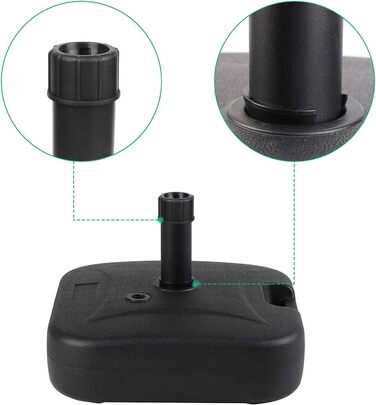 Sekey Market Umbrella Stand Parasol Stand for Umbrella Poles up to 32-38 mm, black, 24kg
