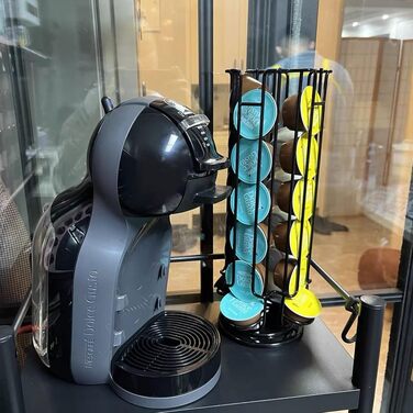 Органайзер для кавових капсул STARVAST для Dolce Gusto, обертовий тримач на 24 капсули, підставка для зберігання кави, чорний, 330 x 130 мм