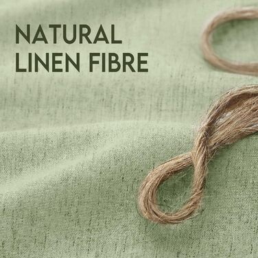 Штора для душу зелена льон 180x200 см, бохо стиль, водонепроникна, тканинна, анти-грибок, для ванної кімнати