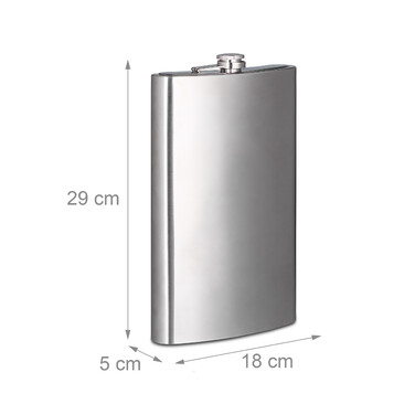 Relaxdays Hip Flask XXL 1.8л з нержавіючої сталі