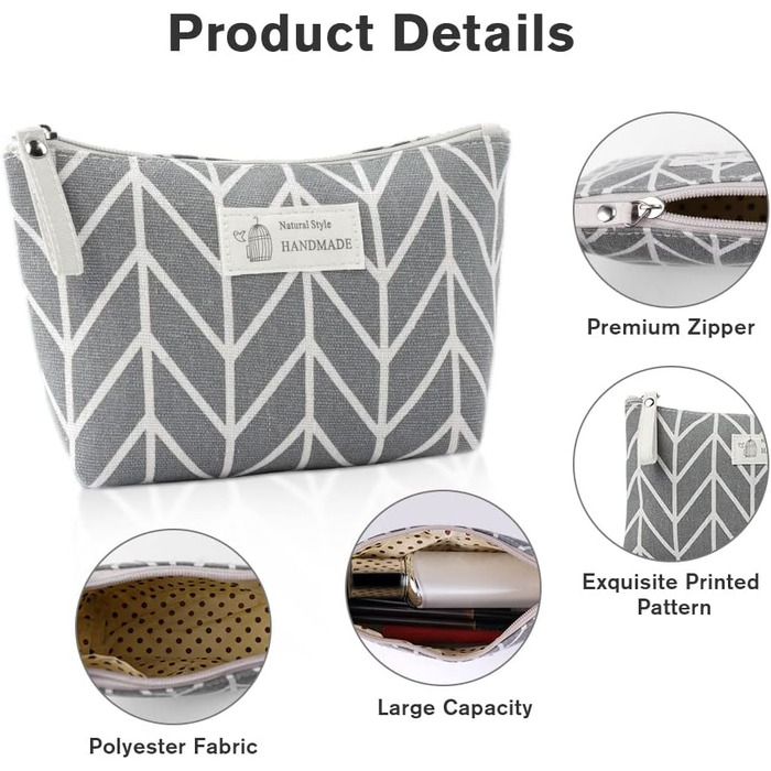 Набір косметичних сумок з тканнини, 4 шт. - Косметичка для подорожей, органайзер для макіяжу, багатофункціональна сумочка з блискавкою, аксесуари для косметики, багато кольорів