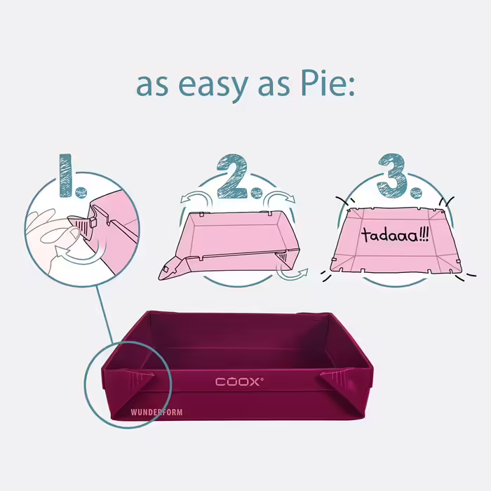 Силіконова складна форма для випічки coox WUNDERFORM Basic MQ, темно-червона, BPA-free, компактна форма для запікання