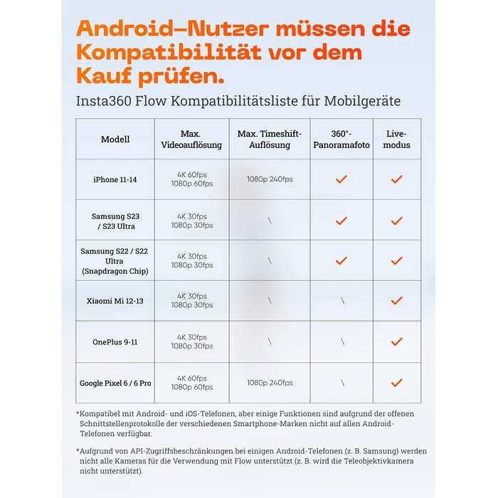 Insta360 Flow - Gimbal для смартфона з автотрекінгом, 3-осьова стабілізація, вбудований селфі-стік та штатив, білий