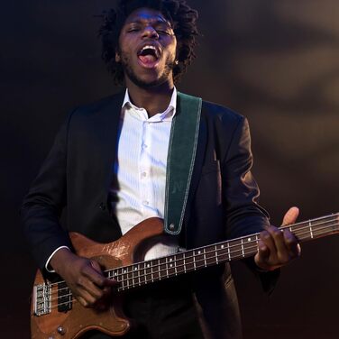 Гітарний ремінь Nefelibata з повного зерна шкіри, 2,5 см, з підкладкою з піни та петлею для кабелю, для акустичної, бас та електрогітари (темно-зелений)