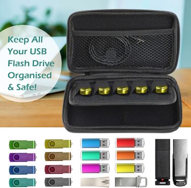 Організатор для USB-накопичувачів GeeRic: сумка-чохол для зберігання USB-флешок та аксесуарів (чорний)