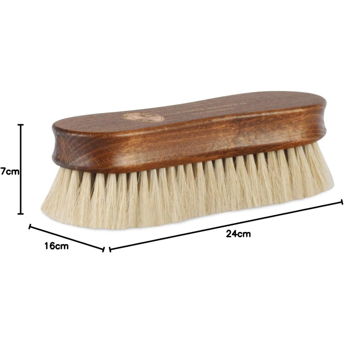 Langer & Messmer 4-Piece Shoe Brush Set made of Horsehair for the professional shoe care of smooth leather shoes - includes polishing brushes and cream brushes (4-piece set, Premium)