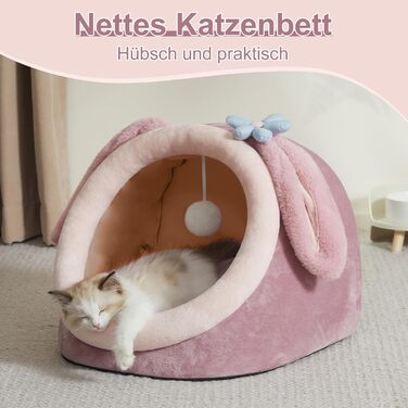 Кішечка-будиночок для котів Jiupety, ліжко-печера для котів, зелений, середній (38x37x32 см), з неслизьким дном, знімний, з можливістю прання