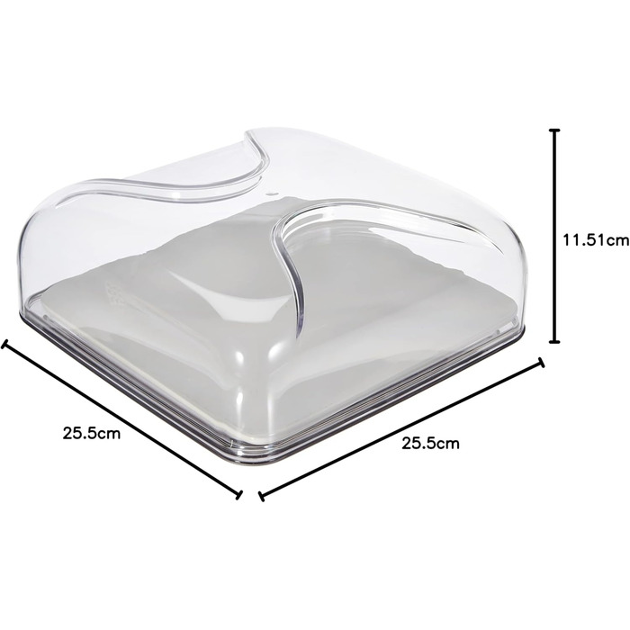 Guzzini - Gocce, Square Cheese Dome - Sky Grey, 25.5 x 25.5 x h11.5 cm - 27000092