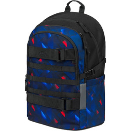 Шкільний рюкзак Baagl для хлопчиків та дівчаток-підлітків - рюкзак на скейтборді з відділенням для ноутбука та нагрудним ременем для школи, гімназії, середньої школи (Індиго)