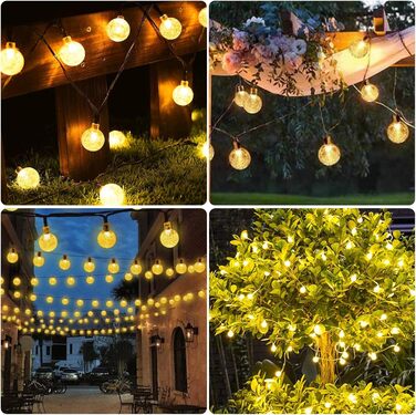 Сонячна гірлянда для вулиці, 100 LED, 15+3м, IP65, 8 режимів, тепле світло