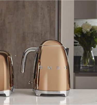 Електричний чайник Smeg KLF03PKEU 1.7L, рожеве золото, з фільтром від накипу