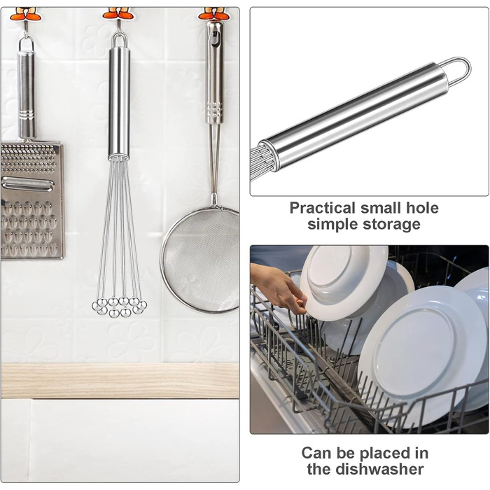 Набір міксерів-венчиків зі сталі (2 шт.) для кухні - ідеально для приготування, змішування та збивання