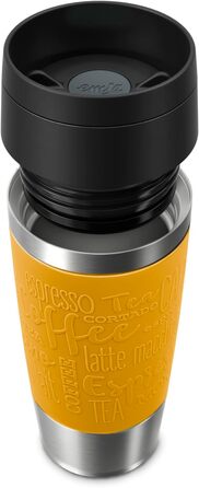 Термокружка Emsa N20202 Travel Mug Classic, 0.36 л, нержавіюча сталь, ізоляція 4г/8г, герметична, для подорожей, з широким отвором, колір: гірчичний