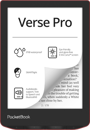 Електронна книга PocketBook Verse Pro 16 ГБ, 6 дюймів, червона