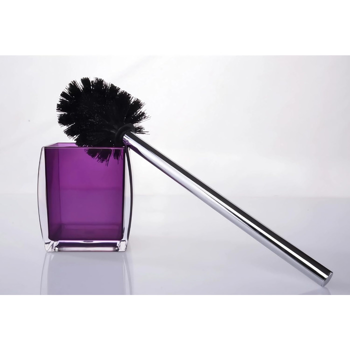 Bathroom Accessories, 5-Piece Set, Resin/Acrylic, Complete Set, Lotion/Soap Dispenser, Soap Dish, Toothbrush Holder, Cup, Toilet Brush and Holder, Modern Bathroom Decor and Gift Set, (Purple)