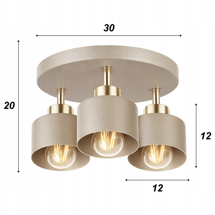 Підвісна LED-лампа LEDLUX: стельовий світильник з плафоном на 3 цоколі E27