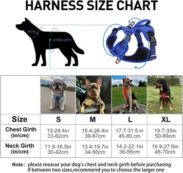 Нашийник для собак великих порід, антинатягний, світловідбиваючий, дихаючий, легкий, безпечний, м'який, Tarngrün XL, Tarngrün (1 шт., колір: синій)